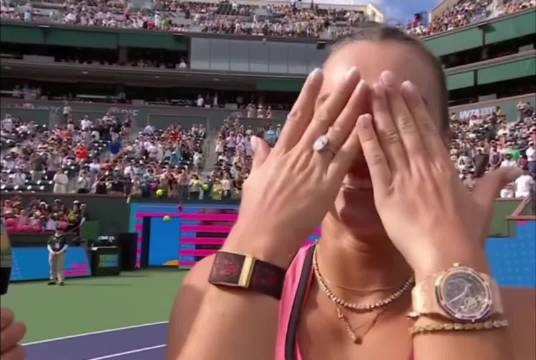 萨巴伦卡迈阿密大师赛险胜李吉尼赛后秀婚戒